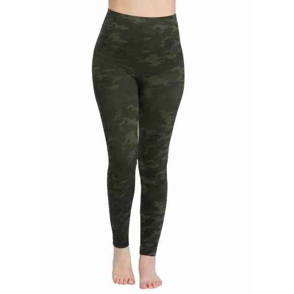 NEW Women’s Spanx leggings Look at Me Now Green Camo Seamless High Rise Large - Picture 2 of 7